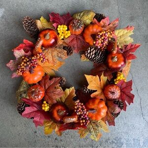Fall harvest holiday wreath 15”